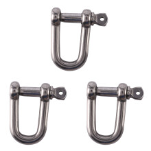 3X,M6 x 38 mm Manille Droite En D, Courte, Acier Inoxydable AISI 316