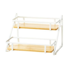 2 Layer Spice Rack Organizer - Multifunctional Storage for Spices, Condiments & Accessories in Home, Living Room White