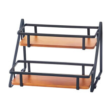 Organiseur à Épices à 2 Niveaux - Rangement Multifonctionnel pour Épices, Condiments et Accessoires dans la Maison, le Salon, Noir
