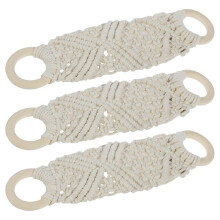 3Pcs Crochet Dish Towel Holder, Macrame Knit Hanging Kitchen Towel Holder with Loop Crochet Towel Ring
