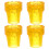 4Pcs Yellow Rubber Walking Stick Tips Non-Slip Cane Feet Replacement 3