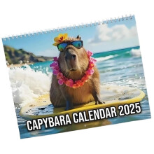 2025 Capybara Wall Calendar, 12 Month Capybara Wall Calendar Planner, Funny Capybara Monthly Wall Calendar