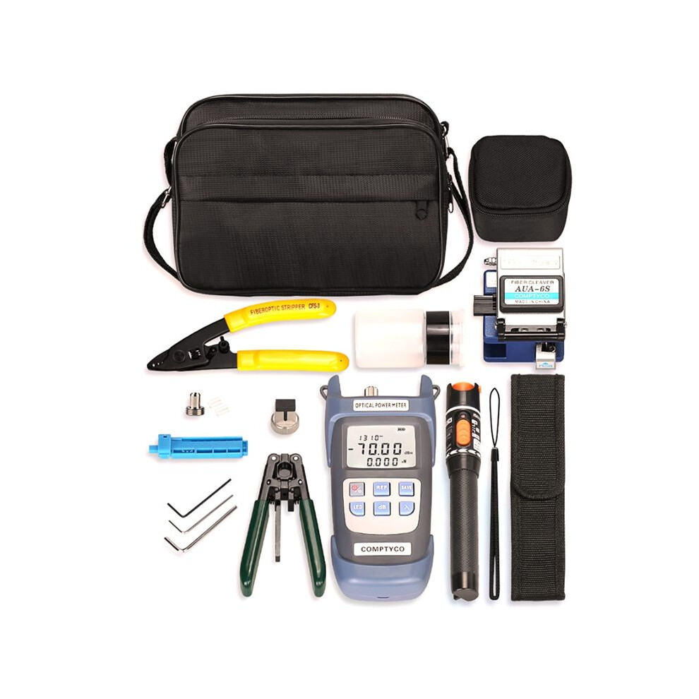 Ftth Fiber Optic Tool Kit With Fiber Cleaver -70-+10Dbm Optical Power Meter Visual Fault Locator 10Mw 4713118213052
