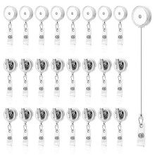 25Pcs Retractable Badge Reels Badge Reel Clips Badge Holders with Swivel Alligator Clip Retractable ID Name Card Holders