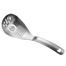 Juego de Cucharas de Cocina de Acero Inoxidable, Cuchara de Cocina Multifunción, Rallador de Ajo, Colador, Utensilios de Cocina, Cabeza Redonda