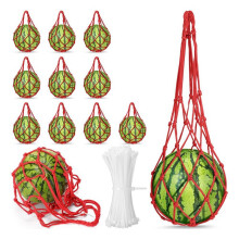 12 Pcs Watermelon Net Melon Hammock Melon Cradle Plant and Garden Supports Pumpkin Support Hanging Bag Protects Red