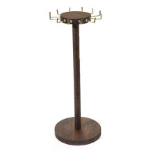 Wooden Necklace Display Rack with 12 Hooks, Round Wooden Jewelry Display Rack, Necklace Pendant Earring Storage Rack.