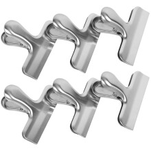 6 Pack Bag Clips,Chip Clips Bag Clips Food Clips,Stainless Steel Chip Clip, Tight Seal Kitchen Clips Clips