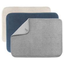 3 Pack Dish Drying Mat,Absorbent Microfiber Dishes Drainer Mats for Kitchen Counter Size 20x15 Inch,Dish Drying Pad