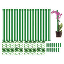 30 StüCk Verstellbare PflanzenstüTzpfäHle für Den Garten, EinzelstammstüTzpfäHle mit Pflanzenklammern und Verbindungsrohr 11,8 Zoll
