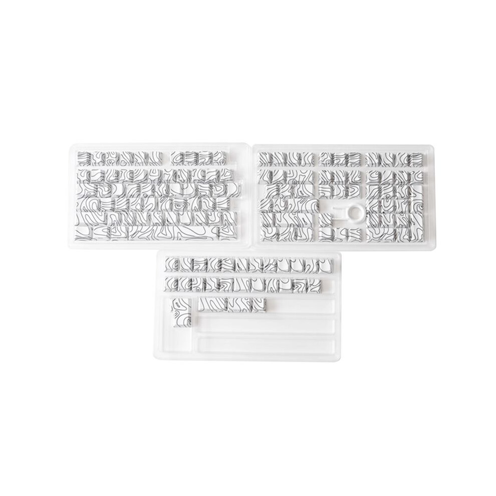 131 Keys Pbt Keycaps Set Thermally Sublimated Side Engraved Transparent Keycaps For Gaming Keyboard White 6032481337966