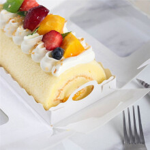 White Window Cake Box, Transparent PET, Used for Cake Rolls, Baking and Snacks, Portable Packaging.