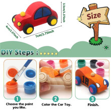 72 Pack DIY Wood Car Toys Unfinished Wooden Cars to Paint Wooden  Cars for Home Activities  Projects Family