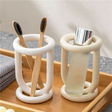 2X Ceramic Toothbrush Holder Bathroom Shelving Toothpaste Holder Storage Rack Bathroom Product Shelf Desktop Holder A