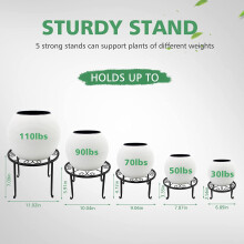 5 Pack Metal Plant Stand for Outdoor & Indoor Plants, Heavy Duty Flower Pot Stands for Multiple Plants, Rustproof