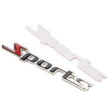 2 Pcs Black Red Metal Sports Letters Car Badge Sticker Emblem Decor