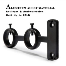 Curtain Rod Bracket, 6Pcs Double Curtain Rod Holder, Double Rod Brackets Hooks for Living Room Bedroom Curtain Rods