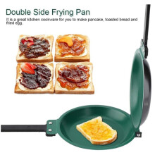 2X Koekenpan, Dubbelzijdige Koekenpan Non-Stick Flip Opvouwbare Koekenpan BBQ Stabiel en Duurzaam Koken Tool voor Thuis Keuken