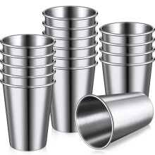16er-Pack Langlebige Trinkbecher Aus Edelstahl - Leicht, Unzerbrechlich für Camping, Reisen und Den Einsatz im Freien (12 Oz/350 Ml)