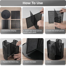 Rotatable Cup and Lid Organizer with 4 Compartments, Coffee Cup Dispenser,Paper Cup Storage Holder, for Countertop Black