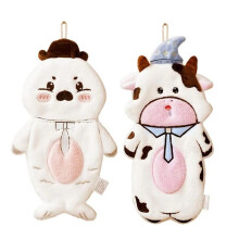 Funny Kitchen Towels Cute Animal Hand Towels Coral Fleece Absorbent Bath Towels Puff Hand Towels with Loop for Home
