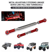 4X Metalowy Regulowany UkłAd Kierowniczy Servo Link śCiąGacz śCiąGacza do MN D90 D99 MN-90 -45 Czerwony