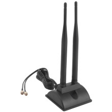 Antena 2.4G / 5G de Banda Dupla com Cabo de ExtensãO 6.5 PéS 6DB Base MagnéTica Placa de Rede Sem Fio WIFI SMA Antena