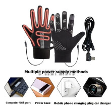 Heated Gloves Winter Full Finger Hand Warmers Electric USB Constant Temperature Heating for Cycling Skiing Hiking B