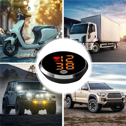 Small Digital Clock, Dashboard Car Clock, Waterproof Outdoor Clock,  Minimalist Electronic Watch with Heart Pattern 2