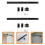 Barn Door Hardware Kit Black 2 Sets 12.2x0.8in 3