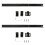 Barn Door Hardware Kit Black 2 Sets 12.2x0.8in 4