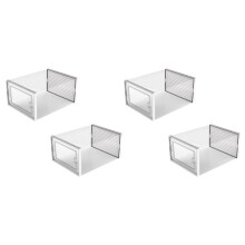 4X Schoenenopbergdoos, Helder Transparant Schoenenopbergdozen Hard Plastic Stapelbare Organizercontainers Bakken Wit