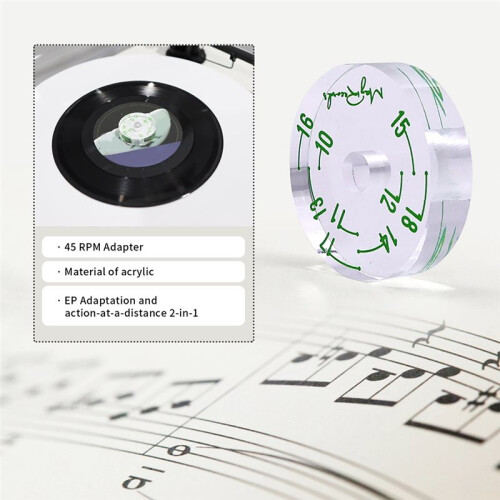 Adaptador de Toca-Discos Econômico e Potente de 45 RPM com Alcance Superior, Transparente, para Discos de Vinil de 7 Polegadas (EP). 2