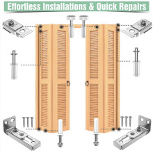 2set Bi-Fold Door Hardware Repair Kit - Hardware Kit for 2.22Inch to 2.54Inch Track,Folding Pocket Door Parts