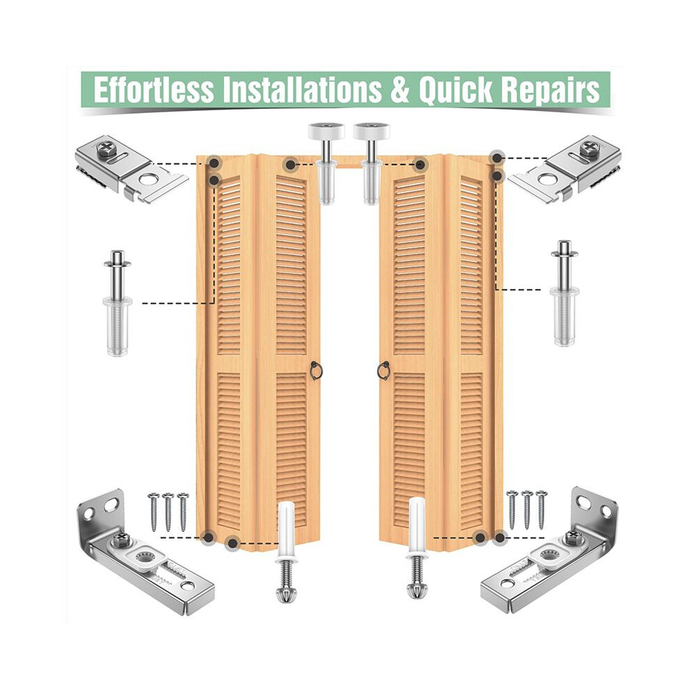 2Set Bi-Fold Door Hardware Repair Kit - Hardware Kit For 2.22Inch To 2.54Inch Track,Folding Pocket Door Parts 6032238798521