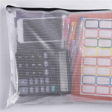 60PCS A3 Folder, Information Zipper Bag Plastic Wallet Mesh File Bag Zipper Bag Zipper Wallet