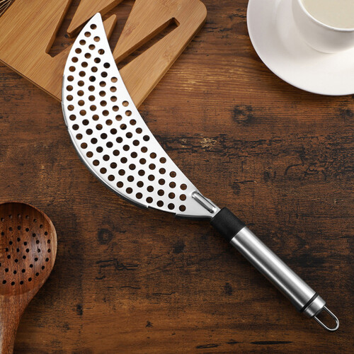 2Pcs Stainless Steel Crescent Strainer With Handle Kitchen Strainer 1