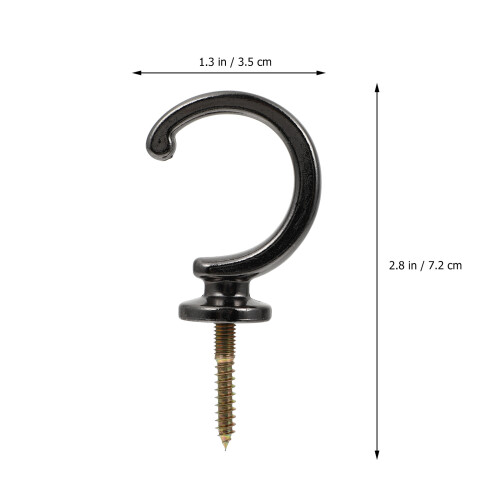 2Pz Ganci Muro Tende Nero in Zinco Resistenti E Versatili 1