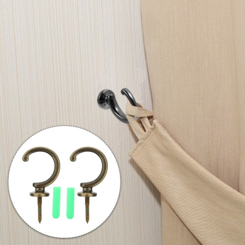 2Pz Ganci Muro Tende Nero in Zinco Resistenti E Versatili 2