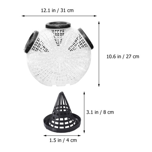 1Set Portable Black Plastic Crawfish Trap Reusable Fishing Net Cage 1