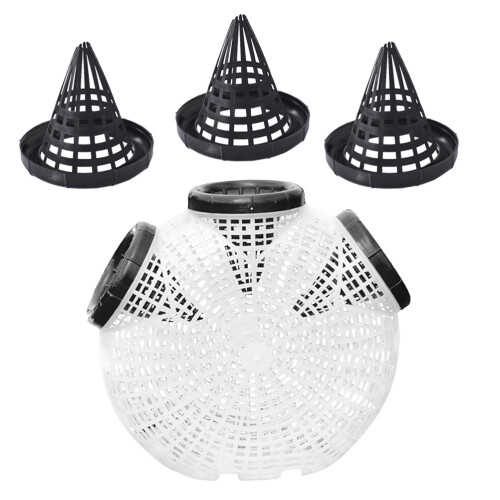 1Set Portable Black Plastic Crawfish Trap Reusable Fishing Net Cage 2