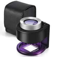 30X Scale Desktop Magnifier with 3 LED  Handheld Illuminated Magnifying Glass Dual Optical Glass Jeweler Loupe