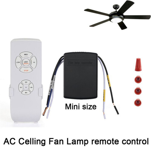Ceiling Fan Remote Control Kit, Small Size Universal 3 in 1 Speed, Light & Timing Wireless Control AC220V(AC175V-265V) 2