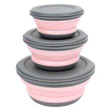 3Pcs/Set Bowl Sets Silicone Folding Lunch Box Folding Portable Silicone Folding Bowl Foldable Salad Bowl with Lid