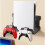 For PS5/PS5 Slim Wall Mount Kit with Dual Controller Charging Station Controller Headset Holder for  5 Parts 5