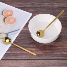 72Pcs/Set Forme Ronde Cuillere A Cafe En Acier Inoxydable Cuilleres A Cafe Dessert Sucre Cuillere Cuillere A Creme Glacee Accessoires de Cuisine