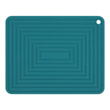 Large Silicone Pot Holder Square Thick Heat Insulation Pad Non-Slip Corrugated Kitchen Table Mat(Green)