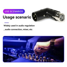 4 Pezzi Adattatore Angolare XLR A 3 Pin Adattatore Regolabile XLR Maschio-Femmina A 90 Gradi Connettore Nichelato A 3 Pin per Audio