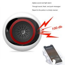 2X Tuya Zigbee Geluids- en Lichtsensor 100DB 2-In-1 Alarm Batterij USB Dual Power Home Werkt