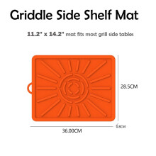 Grill Mat, Side Shelf Mat, Silicone Grill Pad for Outdoor Grill Kitchen Counter, BBQ Grill Mats, (1 Pack, Orange)